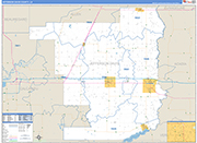 Jefferson Davis County Wall Map Basic Style